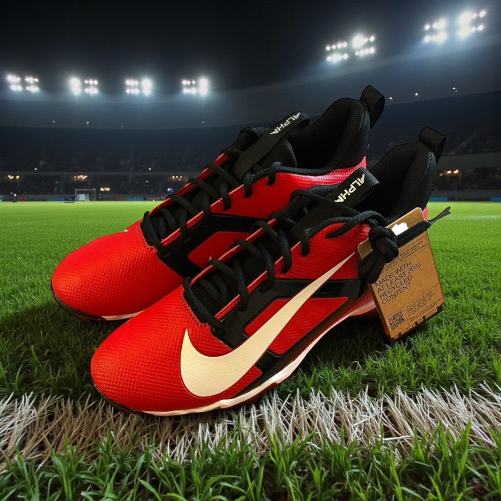 Nike Alpha Menace 4 Shark University Red/White Cleats Brand New Size‎ 10